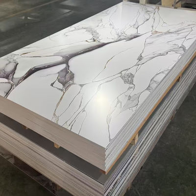 Textured PVC Marble Wall Panel Soundproof  Fire-Rated Easy-Clean For Bedroom & Office